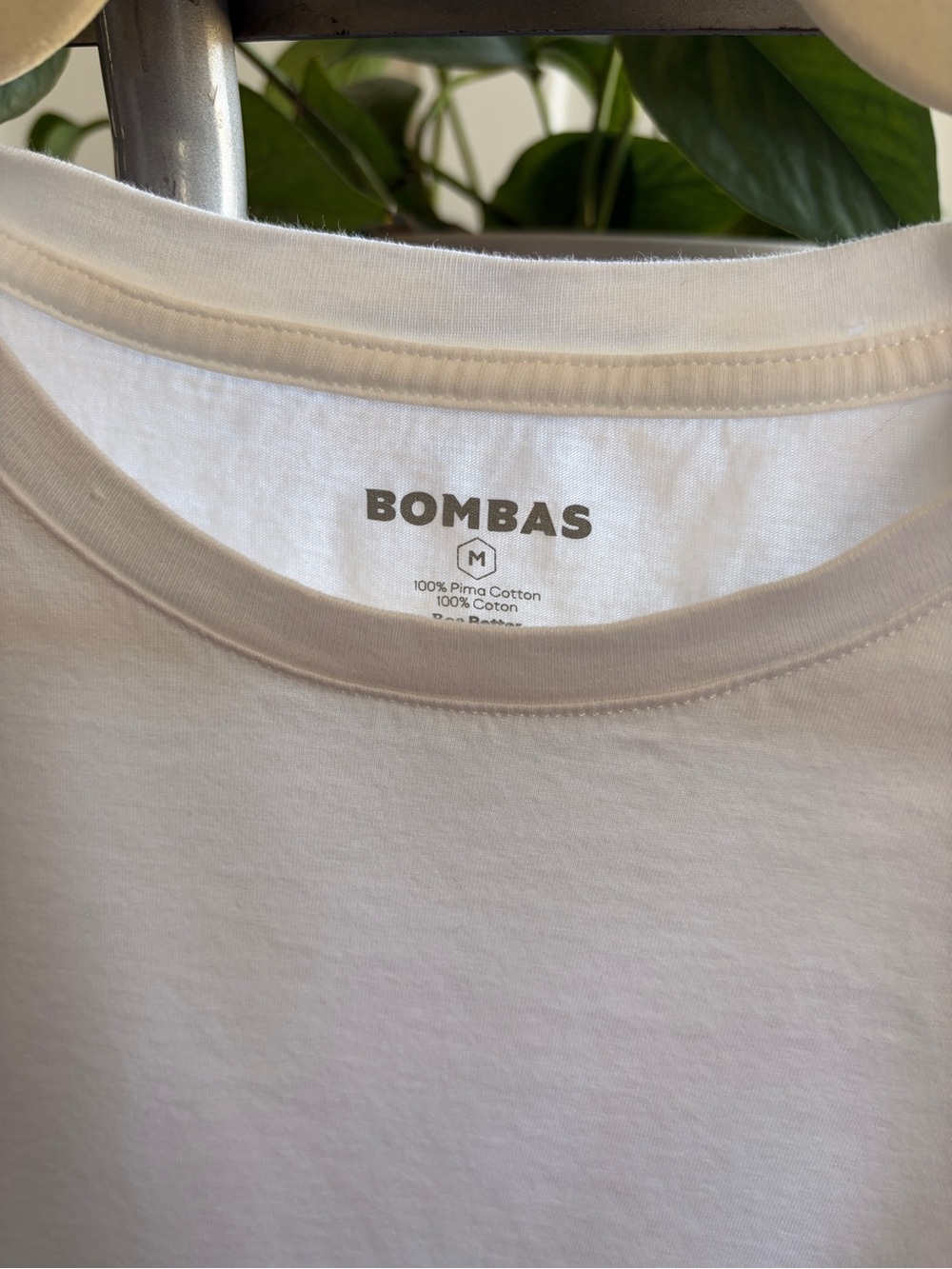 Bombas White Tee with Cream Trim